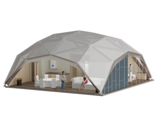 dřevěný eventový stan